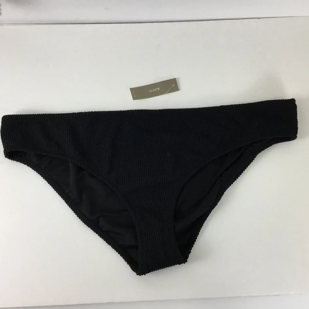 J. Crew Black Full Coverage Bikini Bottom Swim Size 2X NWT